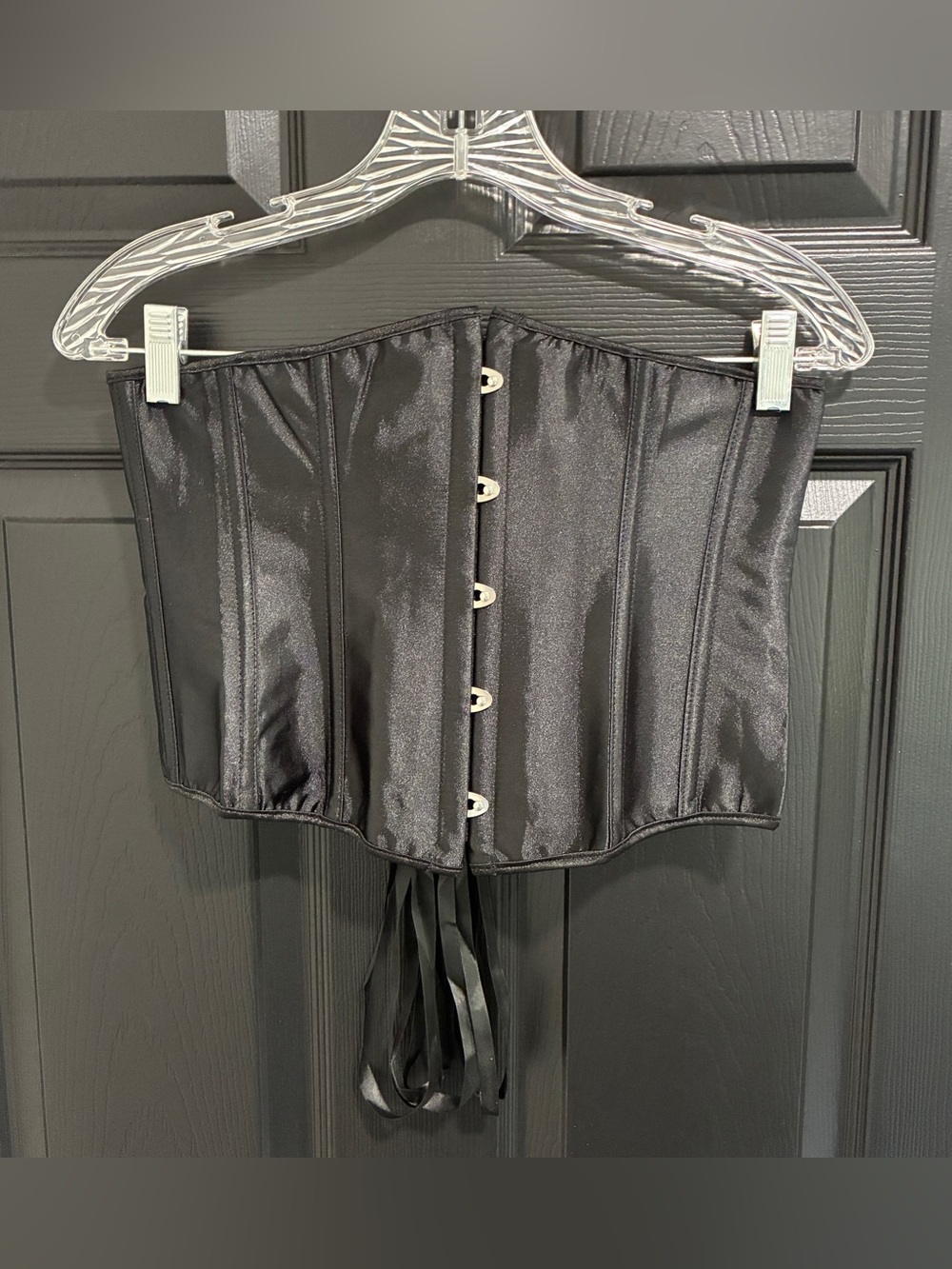 Amazon Black Satin Underbust Corset Waist Cincher